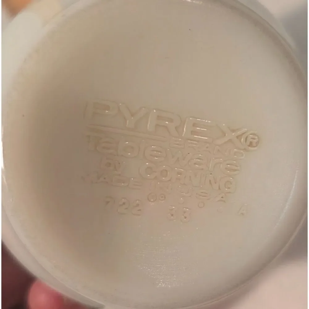 Vintage Pyrex Woodland Creamer Brown Floral Milk Glass 1970s Corning